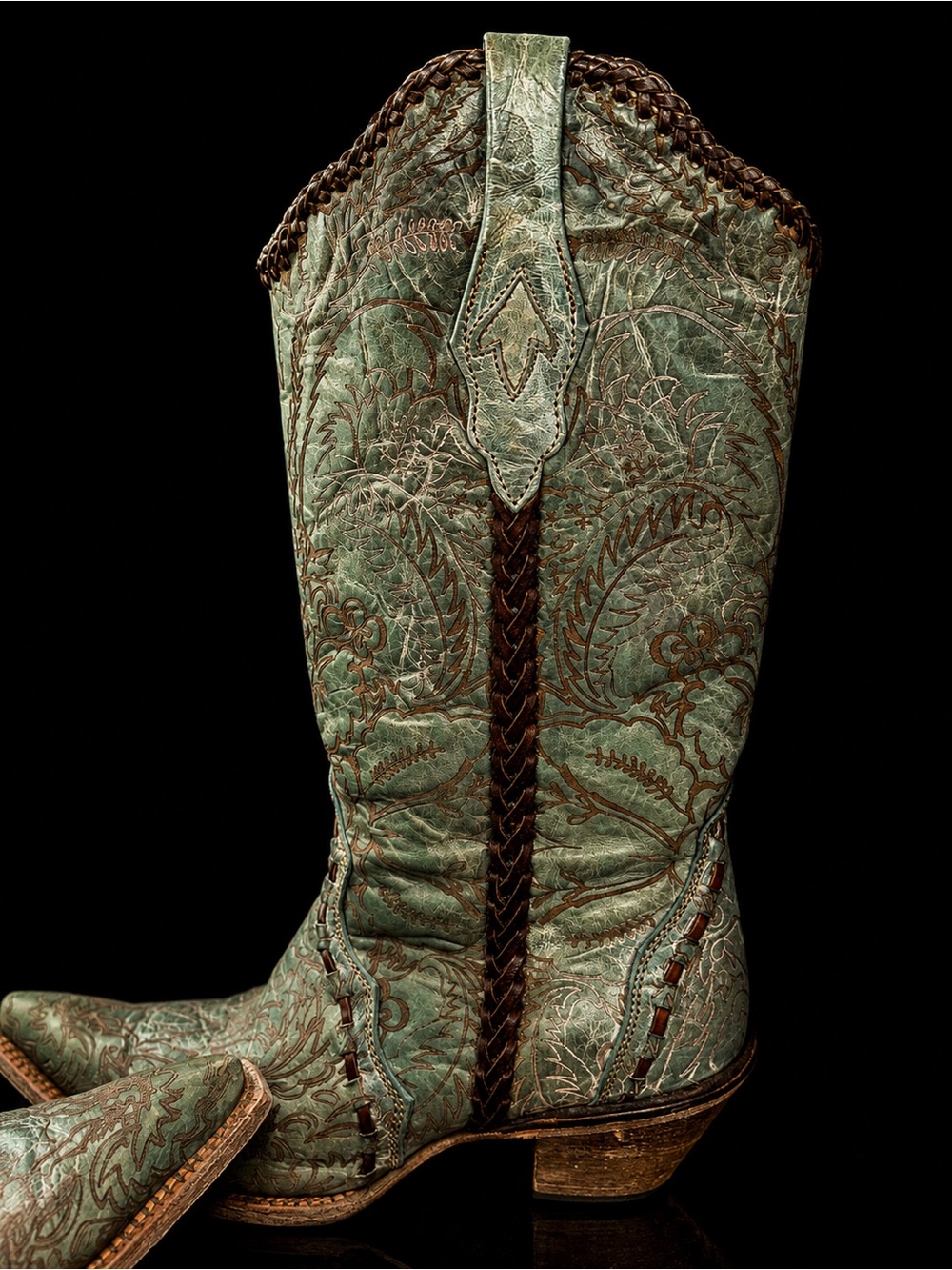 CORRAL Vintage-Style Sage Green boots-Size 10M - Picture 3 of 12